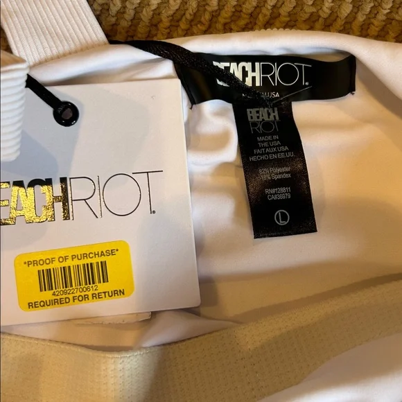 NWT Beach Riot ribbed White Swimsuit size large